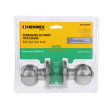Cargar imagen en el visor de la galería, Cerradura esfera, tubular, baño, cromo, Basic, blister
