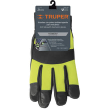 Cargar imagen en el visor de la galería, Guantes mecánico, alta visibilidad, palma poliuretano, verde
