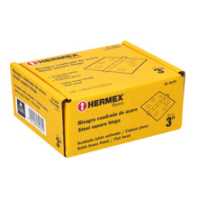 Cargar imagen en el visor de la galería, Bisagra cuadrada 3&#39;, acero latonado, plana, Hermex Basic
