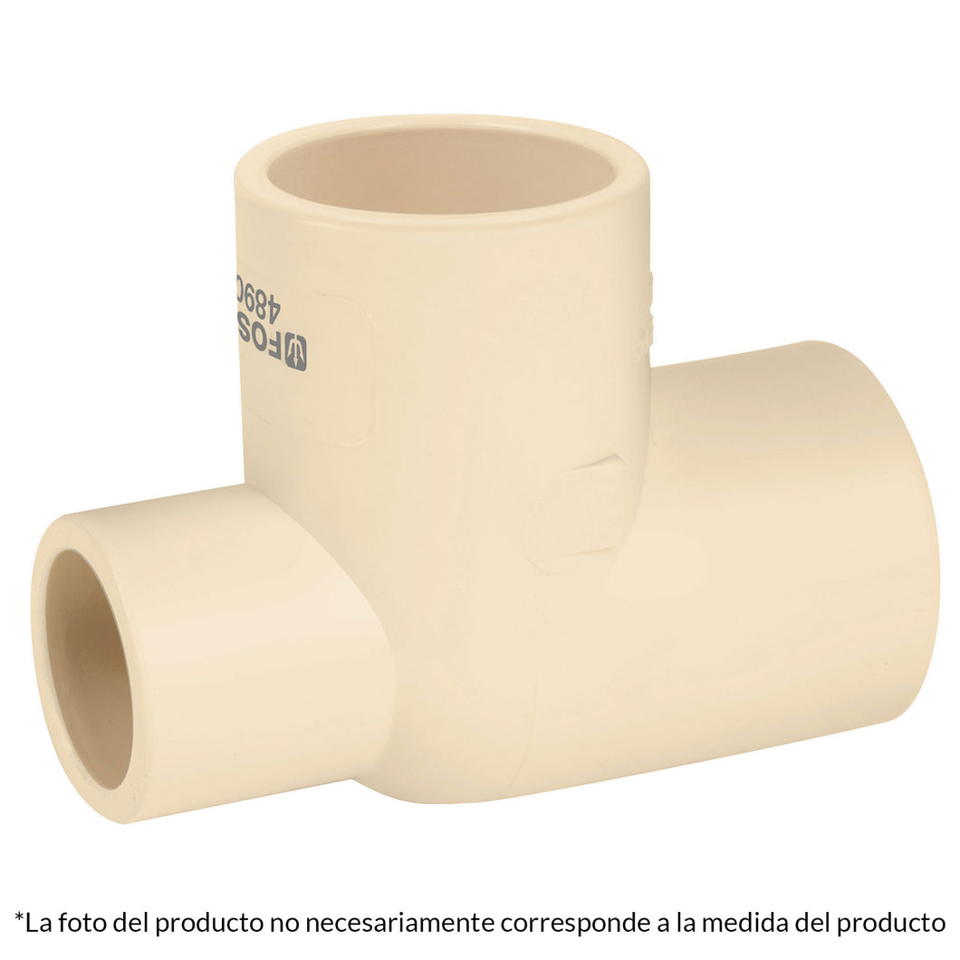 Tee reducida de CPVC, 3/4' x 1/2' x 1/2' 
