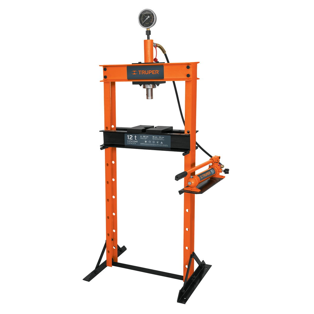 Prensa hidráulica 12 Toneladas, con manómetro