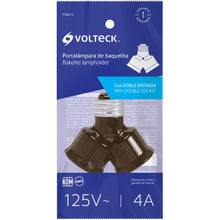 Cargar imagen en el visor de la galería, Portalámpara de baquelita, doble entrada, Volteck
