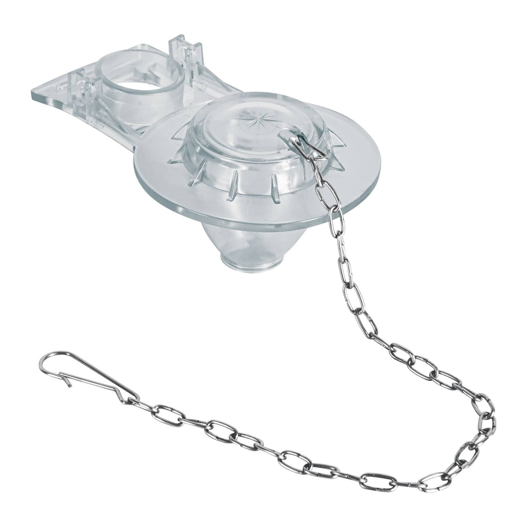 Sapo para WC, PVC transparente con cadena inoxidable, 2'
