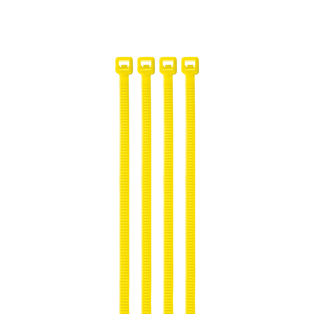 Cincho plástico amarillo 18 lb, 10 cm bolsa con 100 piezas