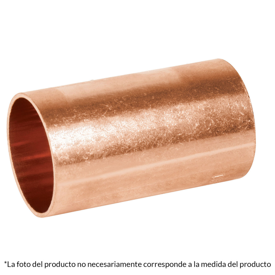 Cople de cobre, 1/2', sin ranura