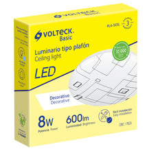 Cargar imagen en el visor de la galería, Plafón redondo, decorativo, diseño de cuadros, 8 W, LED
