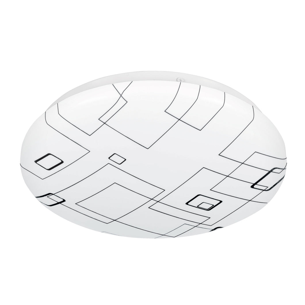 Plafón redondo, decorativo, diseño de cuadros, 8 W, LED