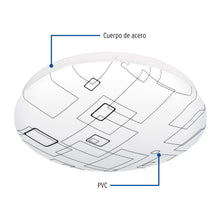 Cargar imagen en el visor de la galería, Plafón redondo, decorativo, diseño de cuadros, 15 W, LED
