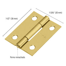 Cargar imagen en el visor de la galería, Bisagra rectangular 1-1/2&#39;, acero latonado
