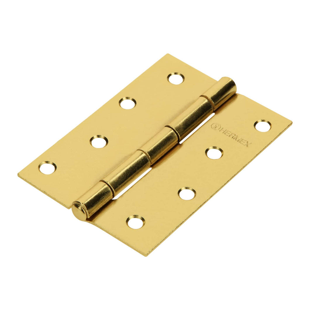 Bisagra rectangular 4', acero latonado