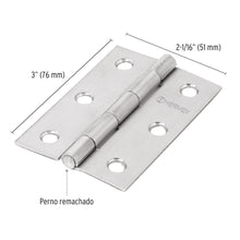 Cargar imagen en el visor de la galería, Bisagra rectangular 3&#39;, acero inoxidable
