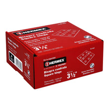 Cargar imagen en el visor de la galería, Bisagra cuadrada 3-1/2&#39;, acero inoxidable, plana
