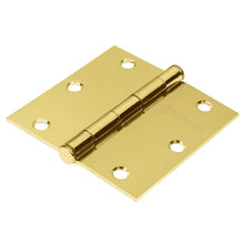 Cargar imagen en el visor de la galería, Bisagra cuadrada 3-1/2&#39;, acero latonado, plana
