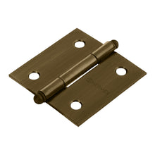 Cargar imagen en el visor de la galería, Bisagra cuadrada 2&#39;, acero latonado antiguo, redonda

