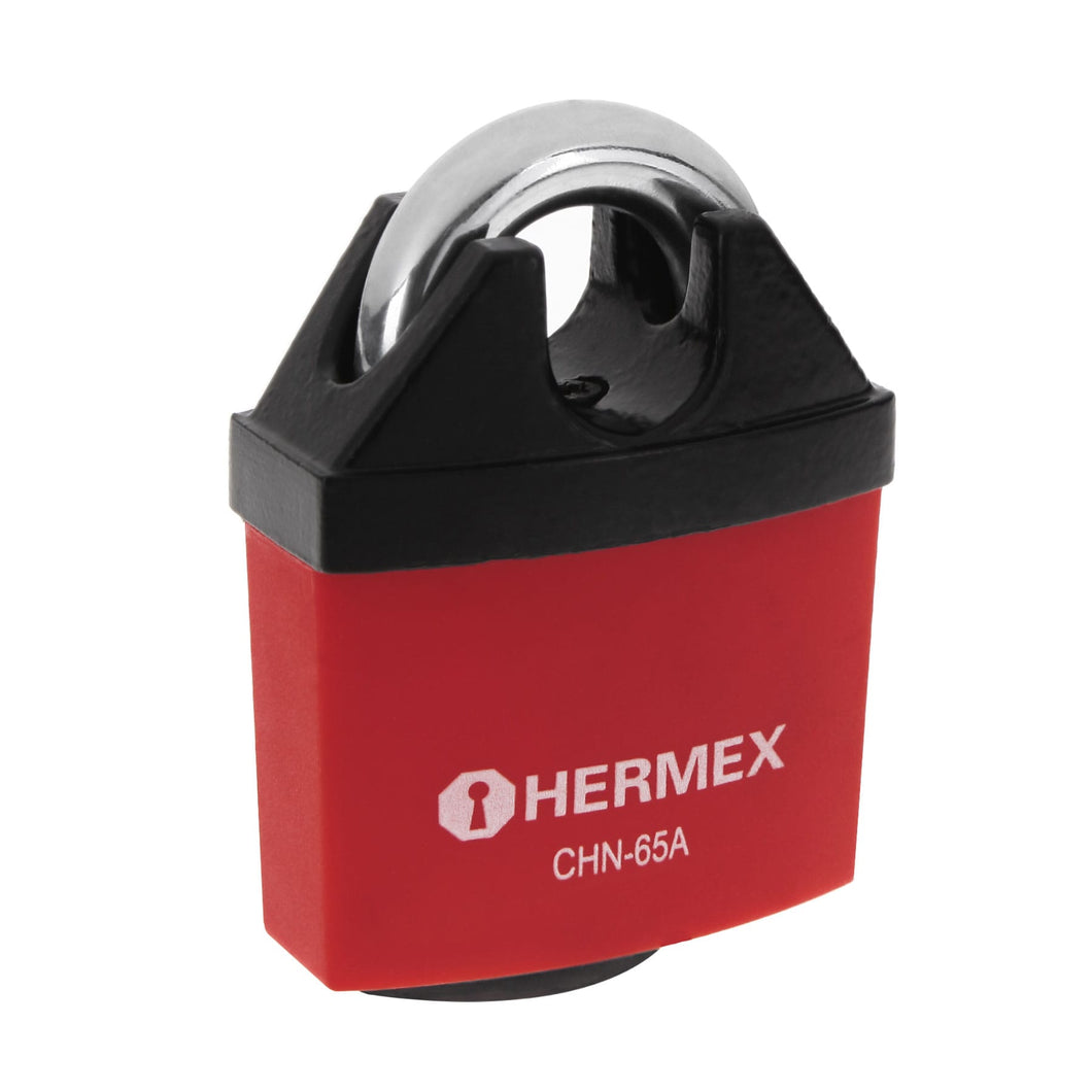 Candado de hierro, 65mm, llave anti-ganzúa, blister