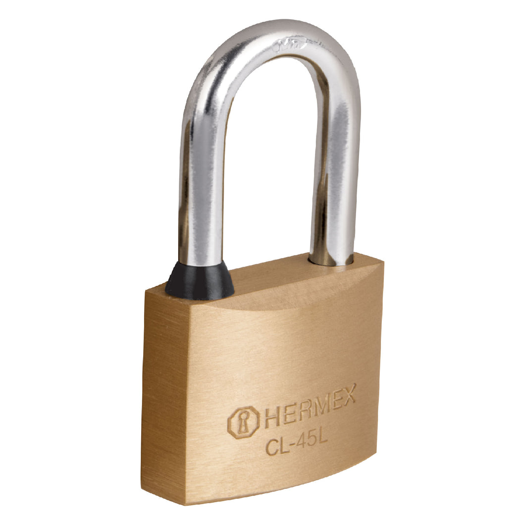 Candado de latón, 45mm, gancho largo, blister