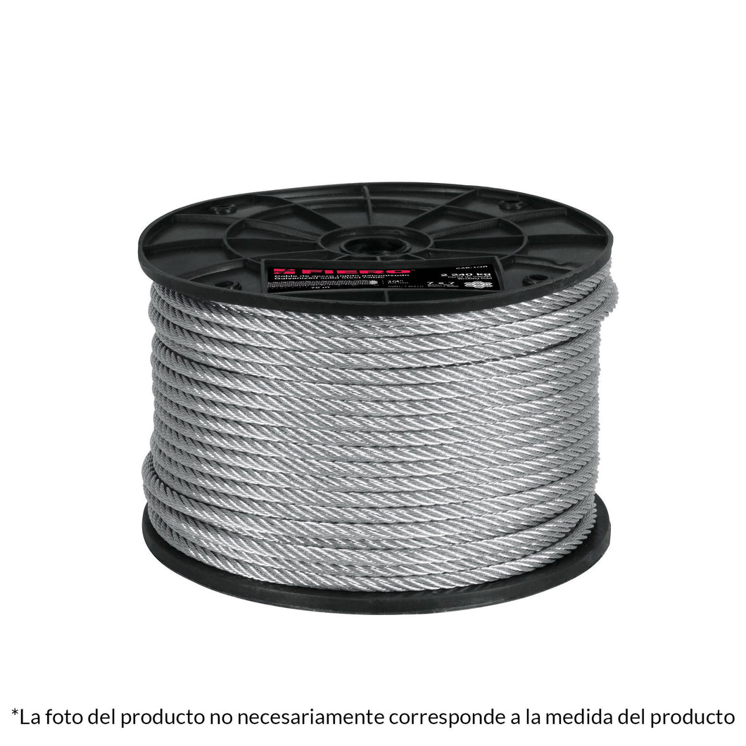 Cable rígido de acero 3/32', 7X7, 75 m