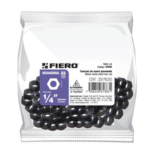 Cargar imagen en el visor de la galería, Tuerca hexagonal grado 5 de 1/4&#39;, pavonada, bolsa c/250 pzas
