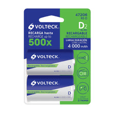 Cargar imagen en el visor de la galería, Pilas recargables, larga duración, D, 4,000 mAh, 2 piezas
