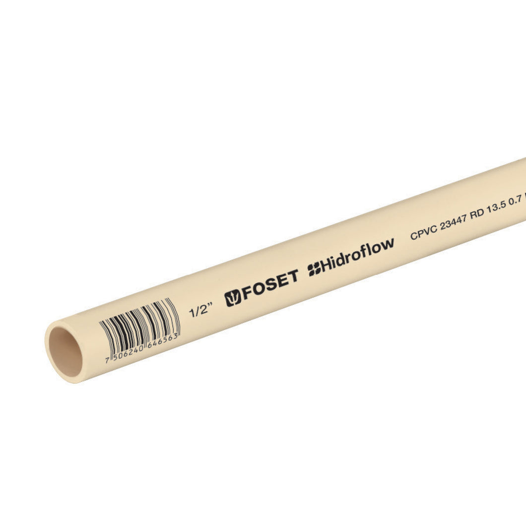 Tubo CPVC, 1/2', 3 metros
