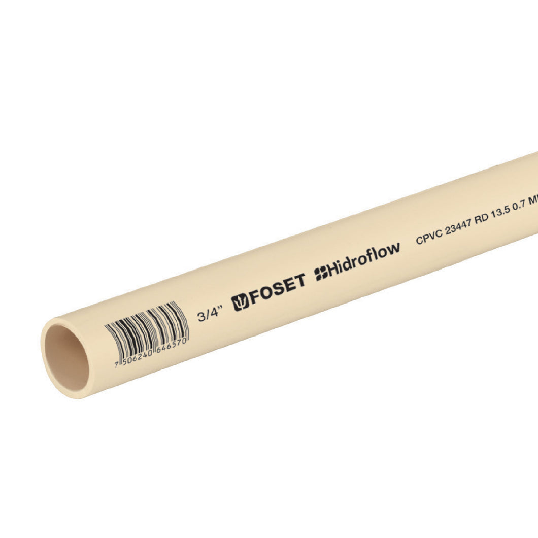 Tubo CPVC, 3/4', 3 metros