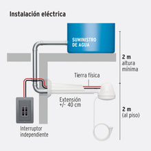 Cargar imagen en el visor de la galería, Regadera eléctrica, 4 temperaturas, gris
