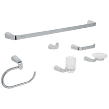 Cargar imagen en el visor de la galería, Juego de accesorios para baño, cromado, 6 piezas, Riviera
