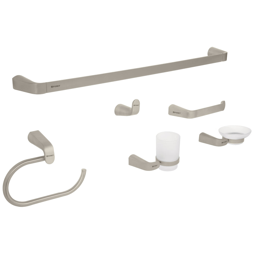 Juego de accesorios para baño,satinado, 6 piezas, Riviera