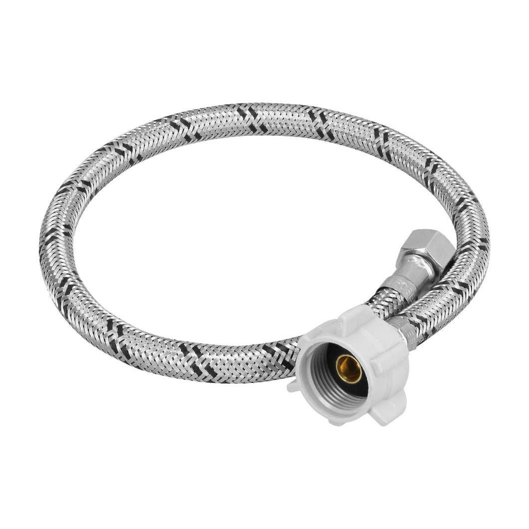 Manguera hule, 50cm,acero,conector plástico, usos generales