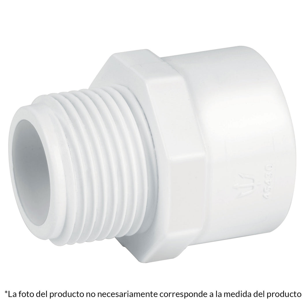 Adaptador macho de PVC, 2'