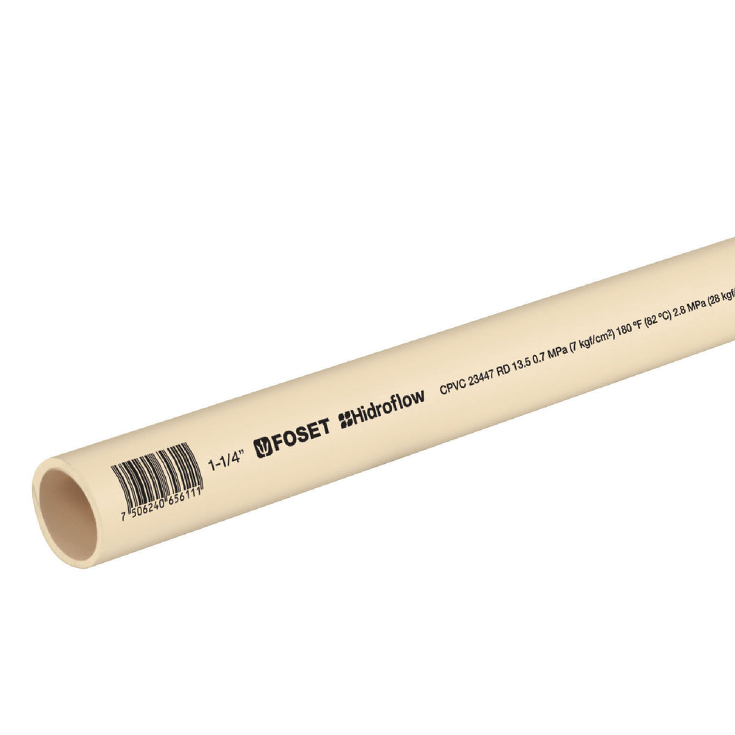 Tubo CPVC, 1-1/4', 3 metros