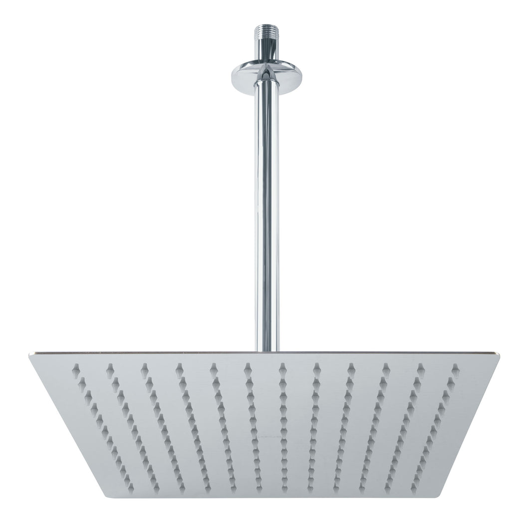 Regadera acero inoxidable, 12', con brazo, cromado, Riviera