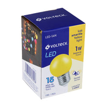 Cargar imagen en el visor de la galería, Lámpara de LED, G45, 127 V, 1 W, amarillo
