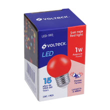 Cargar imagen en el visor de la galería, Lámpara de LED, G45, 127 V, 1 W, color rojo
