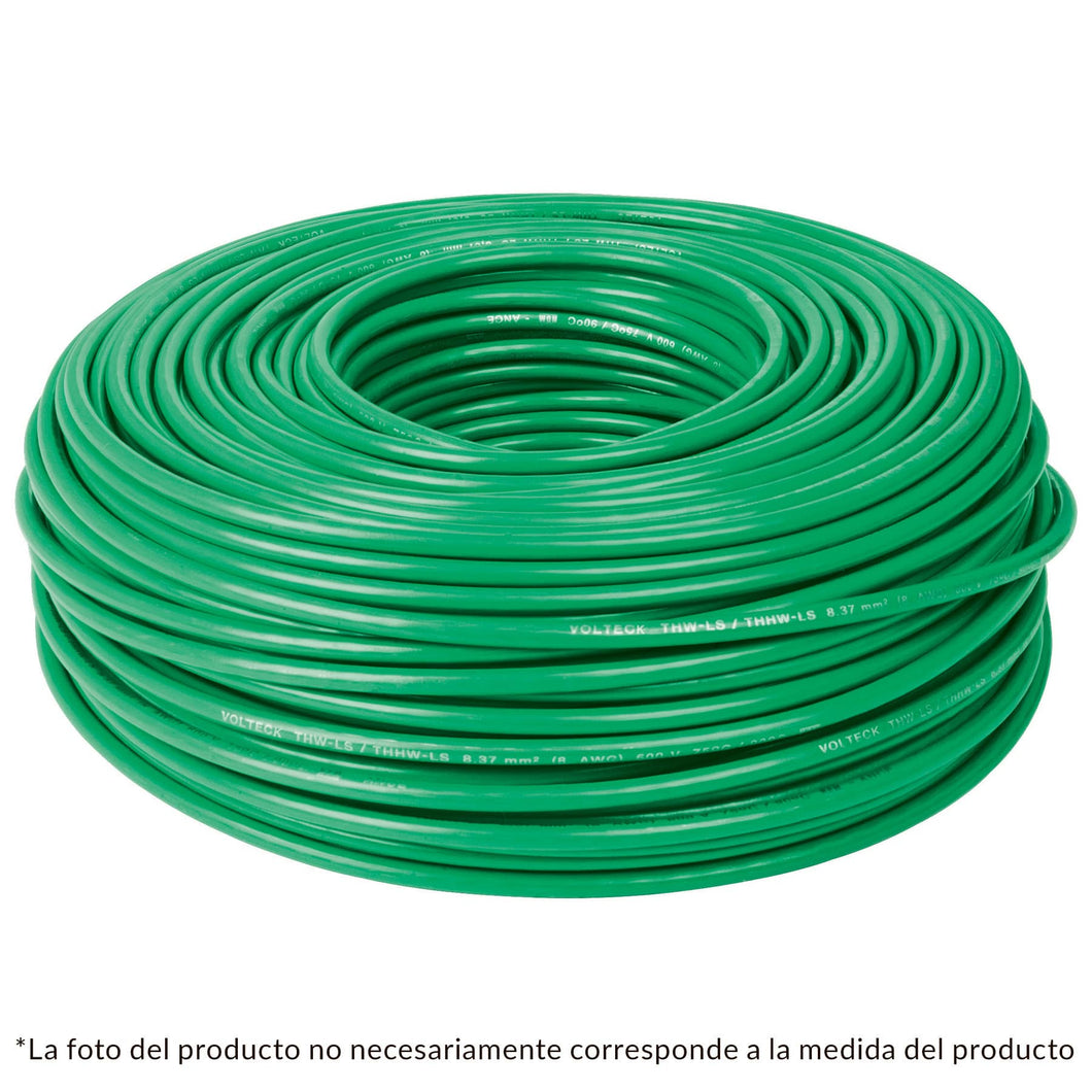 Cable THHW-LS, 14 AWG, color verde rollo 100 m