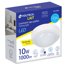 Cargar imagen en el visor de la galería, Plafón redondo, 10W, 6500K, IP54, LED
