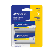 Cargar imagen en el visor de la galería, Pila zinc-carbón tamaño D, blister con 2 pzas, volteck
