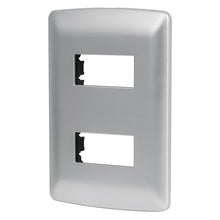 Cargar imagen en el visor de la galería, Placa 2 módulos de ABS, línea italiana, color plata
