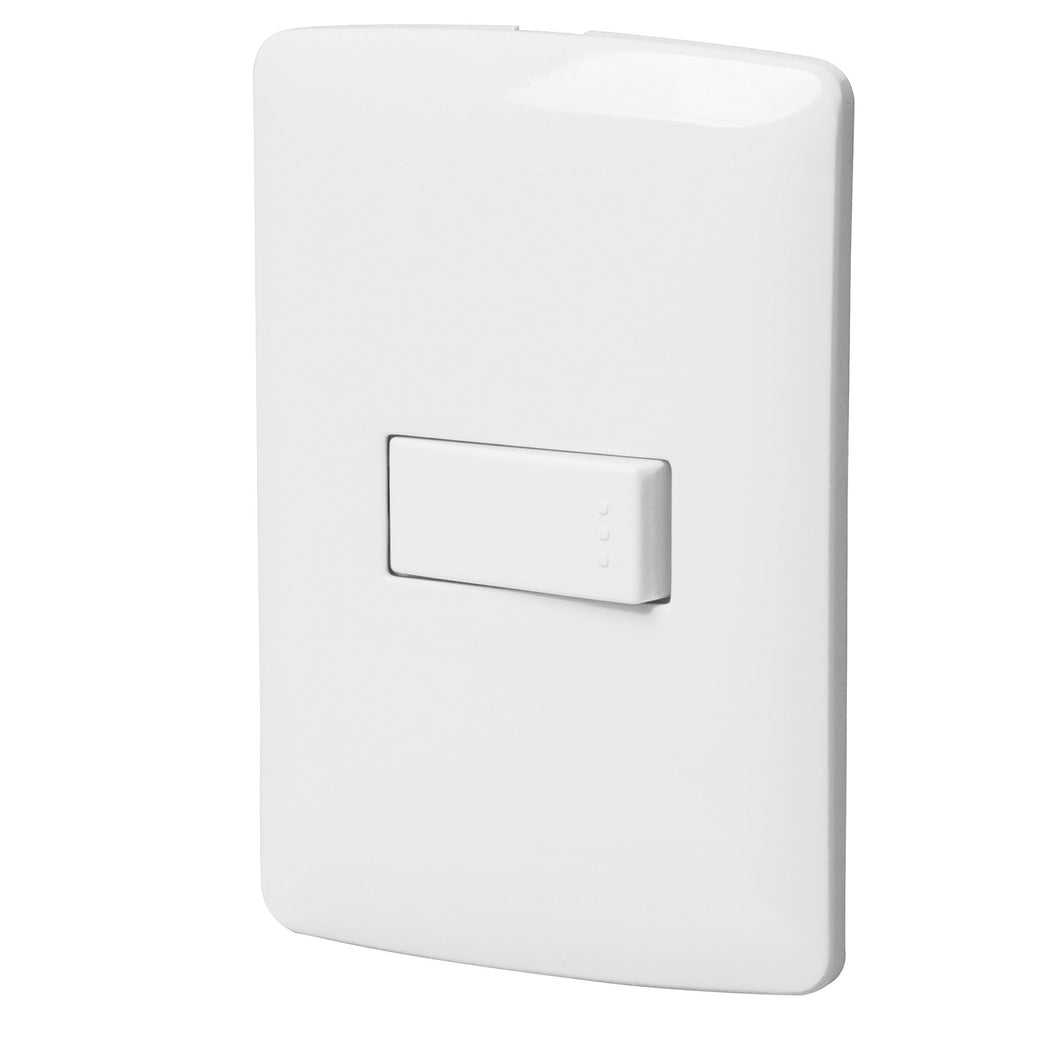 Placa armada 1 interruptor sencillo, blanco, línea Italiana