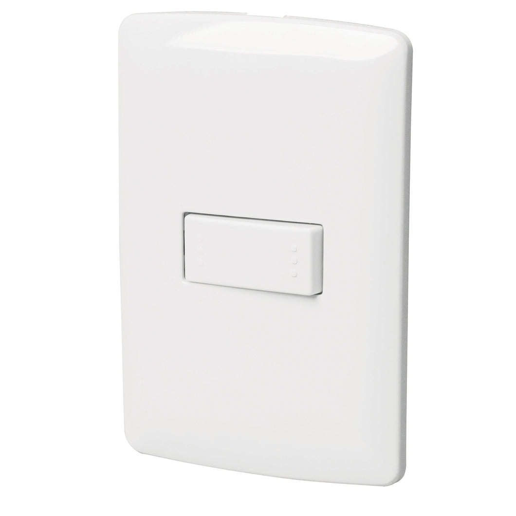Placa armada 1 interruptor escalera, blanco, línea Italiana