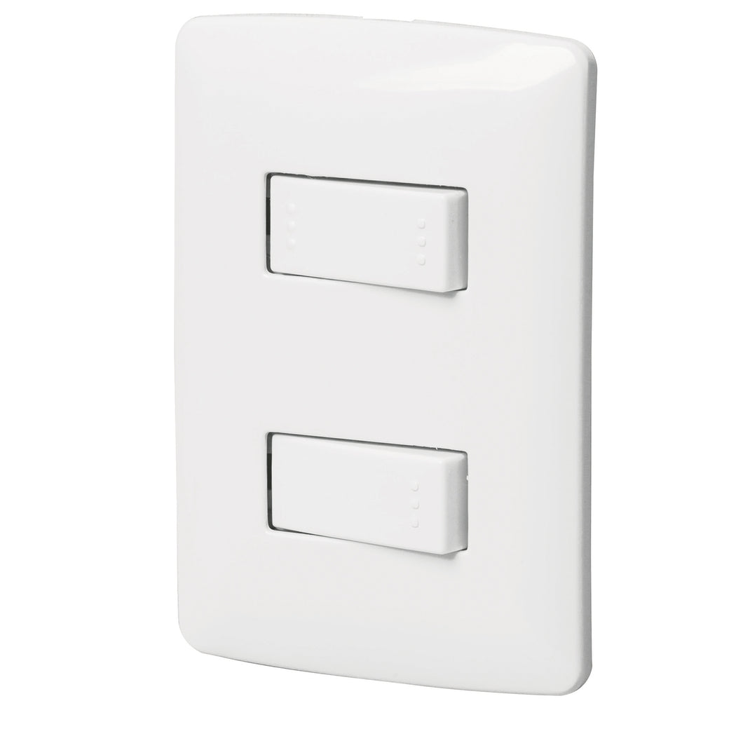 Placa armada 1 interruptor 1 escalera,blanco, línea Italiana