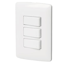 Cargar imagen en el visor de la galería, Placa armada 2 interruptores 1escalera blanco,línea Italiana
