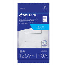 Cargar imagen en el visor de la galería, Placa armada interruptor sencillo y escalera, Oslo, blanco
