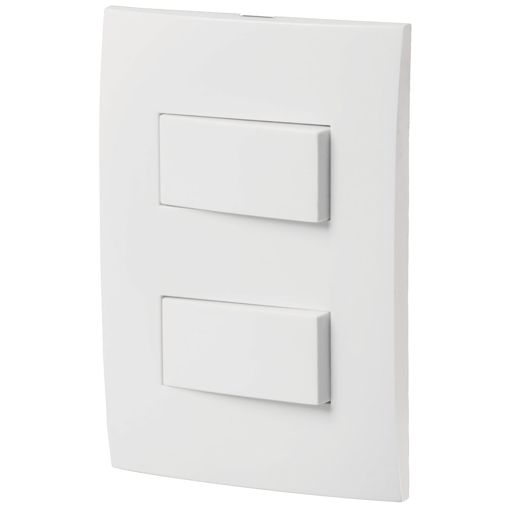 Placa armada interruptor sencillo y escalera, Oslo, blanco