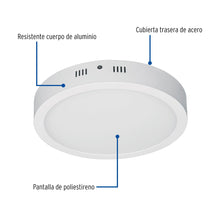 Cargar imagen en el visor de la galería, Plafón redondo, moderno, 18W, 6500K, LED, blanco
