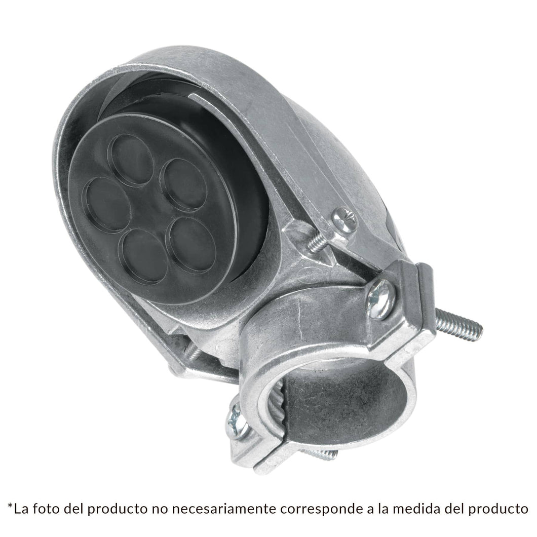 Mufa con abrazadera para tubo 1/2', Volteck