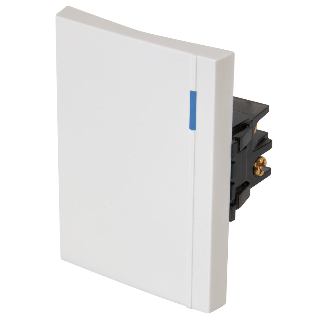 Interruptor de 3 vías, 3 módulos, línea Española, blanco