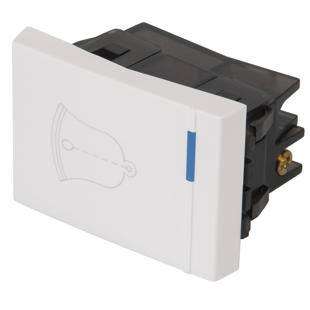 Interruptor para timbre, 1.5 módulos, línea Española, blanco