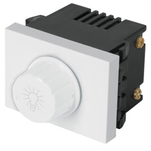 Cargar imagen en el visor de la galería, Dimmer giratorio, 1.5 módulos, línea Española, color blanco
