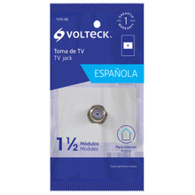 Cargar imagen en el visor de la galería, Toma de televisión, 1.5 módulos, línea Española, blanco
